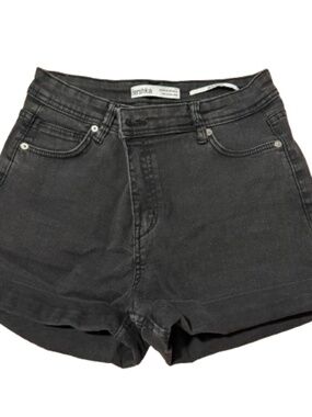 Bershka Black Denim Shorts High Waisted Size Small